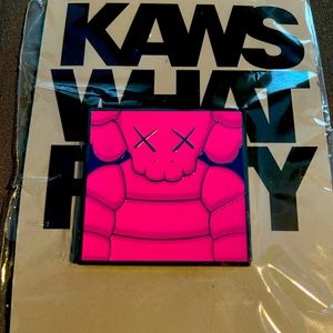 *NWT* Kaws *WHAT A PARTY* (Pink) Square Pin BKM